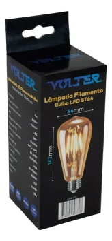 Kit 3 Lâmpada Filamento Led Decorativa Retrô Vintage Âmbar Cor Da Luz Branco-Quente 110v/220v