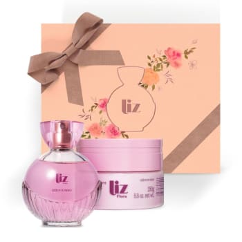 Combo Presente Dia das Mães Liz Flora: Desodorante Colônia 100ml + Hidratante Desodorante 250g + Caixa de Presente