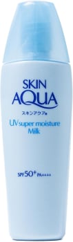 SKIN AQUA® Super Moisture Milk 40g - Protetor Solar Facial sem cor FPS50 com Ácido Hialurônico e Textura Leve