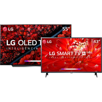 Smart TV Oled 55''' LG OLED55C9 Ultra HD 4K HDR Ativo com Dolby Vision e Dolby Atmos + Smart TV Led 43'' LG 43LM6300 FHD
