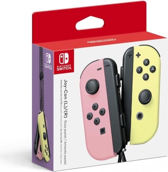 Nintendo, Controle Nintendo Switch, Joy-Con Rosa e Amarelo, Tons Pastéis