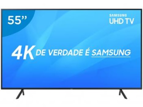 Smart TV 4K LED 55” Samsung NU7100 Wi-Fi HDR - Conversor Digital 3 HDMI 2 USB - Magazine Ofertaesperta
