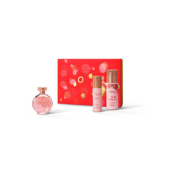 Kit Presente Floratta Rose: Desodorante Colônia 75 ml + Creme Desodorante Hidratante Corporal 200ml + Body Spray 100ml