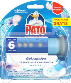 Desodorizador Sanitário Pato Gel Adesivo Marine Refil 6 Discos Aparelho