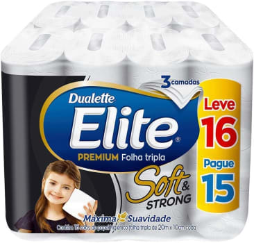 Papel Higiênico Elite Premium Folha Tripla Soft 16 Rolos Branco