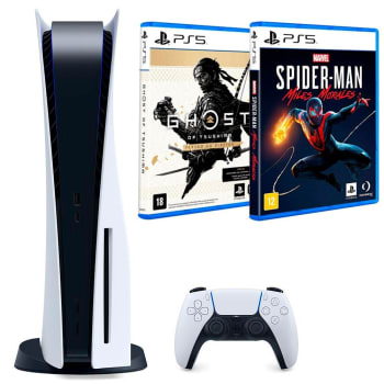 Console Sony PlayStation 5 + Jogo Ghost Of Tsushima Versão do Diretor PS5 + Jogo Marvel´s Spider-Man: Miles Morales PS5