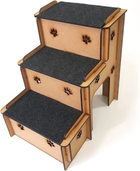 Escada Pet em MDF 6mm Cachorros e Gatos com carpete Antiderrapante