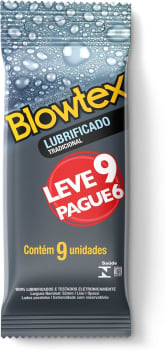 3Pacotes - Blowtex Preservativo Lubrificado Leve 9 Pague 6 Unidades