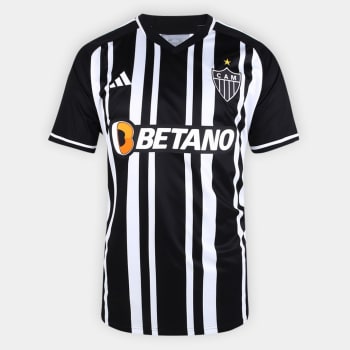 Camisa Atlético Mineiro I 23/24 s/n° Torcedor Adidas Masculina - Preto+Branco