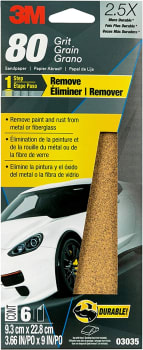 3M Lixa 03035 80 Grit 8 2/3" x 23" 6 Folhas