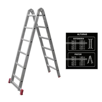 Escada Multifuncao 6x2 Profissional Cinza Botafogo - Escadas - Magazine Ofertaesperta