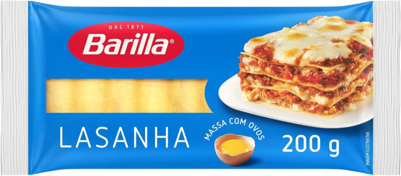 5 Unidades — Barilla Massa Com Ovos Lasanha 200G