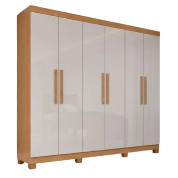 Guarda Roupa 06 Portas Easy Slim C/pes Amendoa Clean/off Wht Amêndoa Clean/off White