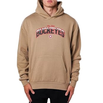 The Wild Collective Moletom com capuz Ohio State Buckeyes NCAA oficialmente licenciado com estampa grande, GG, marrom