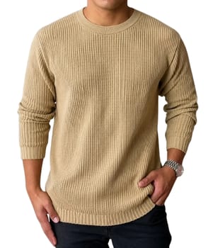 Suéter Masculino Lã Tricot Blusa De Frio Social Manga Longa