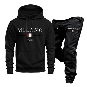 Conjunto Moletom Blusa Frio Calça Milanoitaly Abrigo Inverno