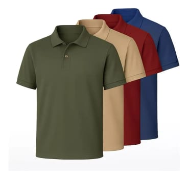 Kit 5 Camiseta Polo Masculina Básicas Lisa Dry Fit