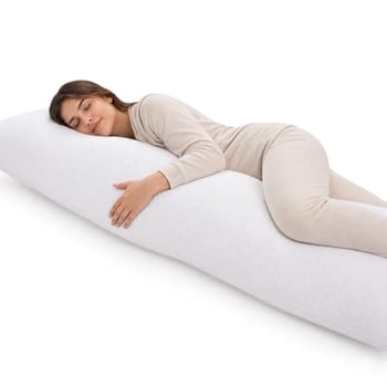 Brambila Travesseiro de Corpo Gigante Matelado Premium, Branco, Macio, 140x40 cm, para Dormir de Lado, Suporte para Coluna e Gestante Travesseiro