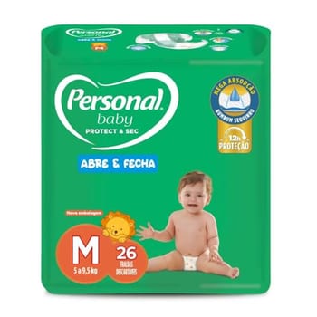 Personal Fralda Baby Protect & Sec M Jumbo, 26 unidades