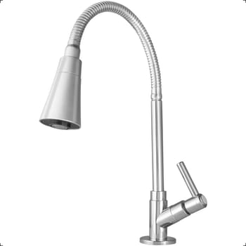 Torneira Gourmet Cozinha Pia Flexível 2 Jatos Abs Prateado Bancada