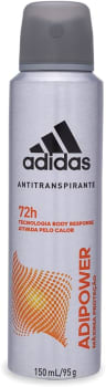 3 Unidades — Desodorante Aerossol Adidas Adipower Masculino Branco - 150ml