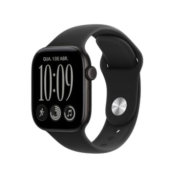 Apple Watch Series 12 GPS, caixa em alumínio preto de 42 mm com Bracelete desportiva preta - M/L