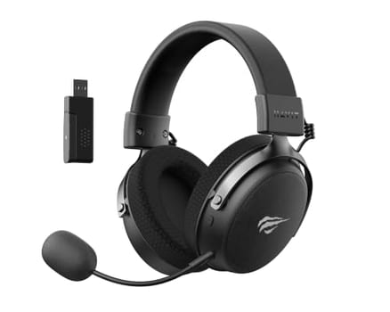 Fone de Ouvido Headset Havit H2015 Pro Black, 5 Modos de Conexão, 2.4GHz, Bluetooth, Cabo USB e 3,5mm
