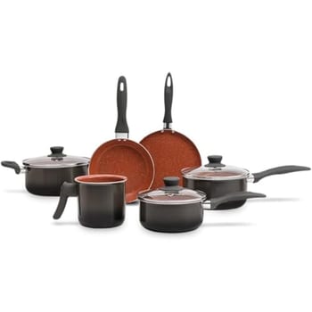 Brinox - Jogo de Panelas Antiaderente Ceramic Life 6 Peças Easy - Carbono