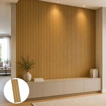 Placa Painel Ripado Mdf Freijó 11x45cm Decoração 20 Unidades Freijo