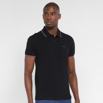 Camisa Polo Colcci IV Manga Curta Masculina - Preto