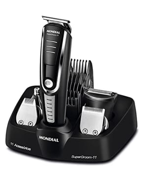 MONDIAL Aparador de Pelos Super Groom 11, Preto/Prata, Bivolt - BG-05