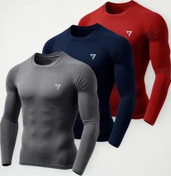 Kit 3 Camisas Uv 50 Segunda Pele Proteção Solar Unissex - R$ 74,95