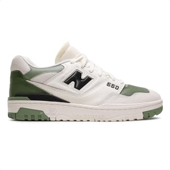 Tenis New Balance 550 Masculino, Bege Claro/Verde, 43