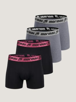 Kit 4 Cuecas Boxer Mormaii Masculino Liso Algodão