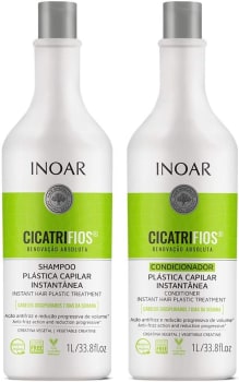 Kit Shampoo e Condicionador Inoar Cicatrifios Plástica Capilar 1L