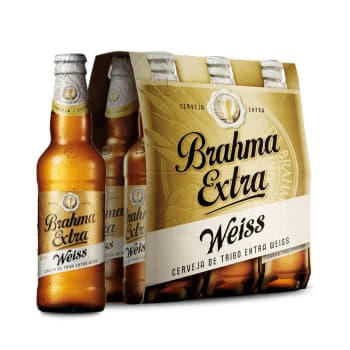 Cerveja Brahma Extra Weiss 355ml Caixa com 06 unidades