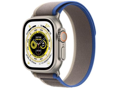 Apple Watch Ultra 49mm GPS + Cellular Caixa Titânio Pulseira Loop Trail Azul e Cinza - Magazine Ofertaesperta