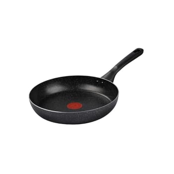 Frigideira Rochedo Stone Pro 24cm Preto com Efeito Pedra e Antiaderente Minerium, Alta Resistência e Durabilidade, Cabos Ergonômicos para Maior