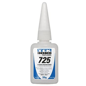 Adesivo Instantaneo TekBond 725 20g A Bico Antientupimento - Blister c/1 unidade