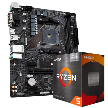 Kit Processador AMD Ryzen 5 5600G 3.9GHz (4.4GHz Max Turbo) + Placa Mãe Gigabyte A520M S2H AMD AM4 DDR4