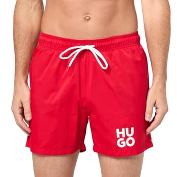 HUGO Calção de banho masculino com logotipo padrão