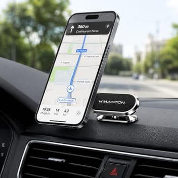 Suporte Magnético para Celular Automotivo 360° com Ímã de Alta Fixação | Base Adesiva Resistente | Compacto e Universal para Painel, Mesa e