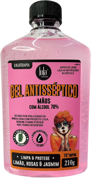 Gel Antisséptico 70% Lola Cosmetics Limão & Rosas 210g