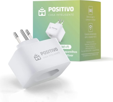 Smart Plug Max Wi-Fi Positivo Casa Inteligente 16A NBR 14136 pino de 48mm 1.600W Bivolt – Compatível com Alexa