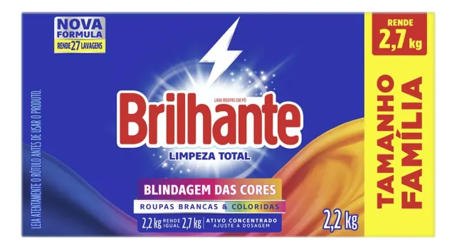 Sabão Em Pó Limpeza Total, Tamanho Família 2,2 Kg Brilhante