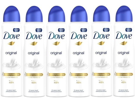 6 Unidades — Desodorante Aerosol Dove Original Antitranspirante Unissex - 150ml