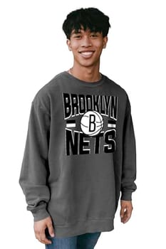 Blue 84 Moletom com gola redonda oficialmente licenciado pela NBA, preto