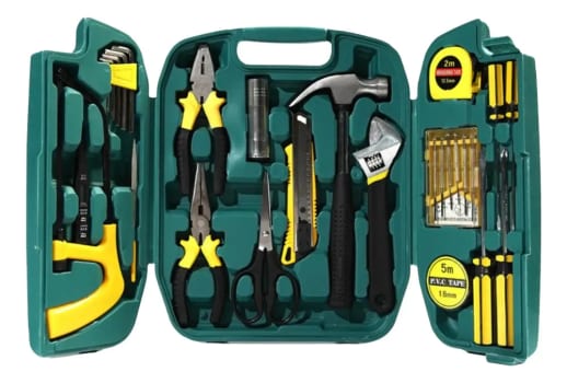 Kit Ferramentas 27 Peças Completo Alicates Martelo Multiuso