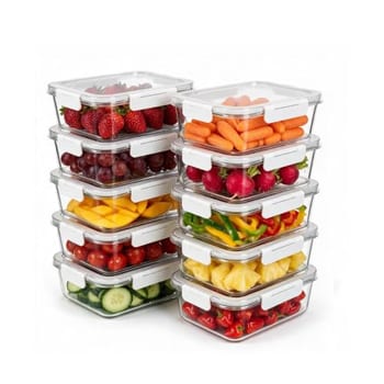 Oikos - Kit 10 Potes de Marmita 370ml Vidro Herméticos com Trava