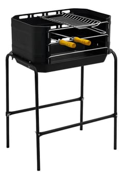 Churrasqueira Móvel Pro Tork De Aço Grill + Grelha + Espetos Cor Preto